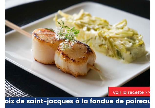Noix de saint-jacques à la fondue de poireaux